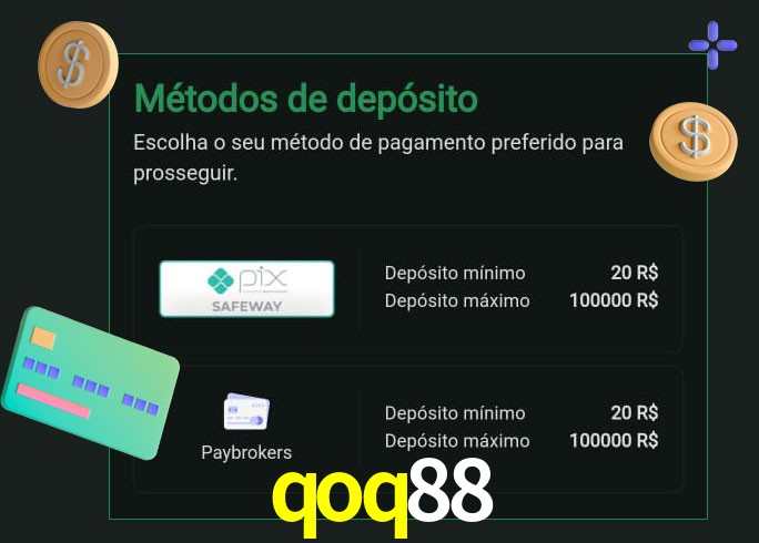 O cassino qoq88 oferece uma grande variedade de métodos de pagamento
